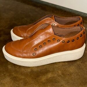 Brown Slip-On Platform Sneakers